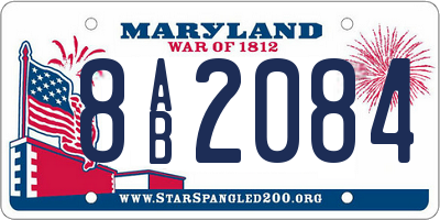 MD license plate 8AB2084