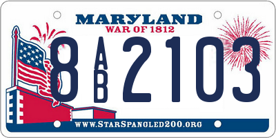 MD license plate 8AB2103