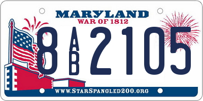 MD license plate 8AB2105