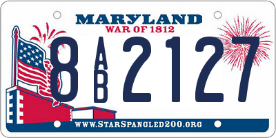 MD license plate 8AB2127