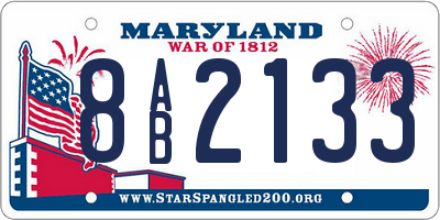 MD license plate 8AB2133