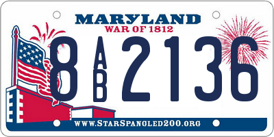 MD license plate 8AB2136