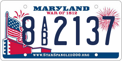 MD license plate 8AB2137