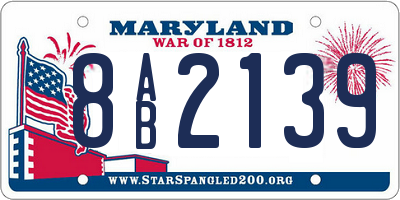 MD license plate 8AB2139