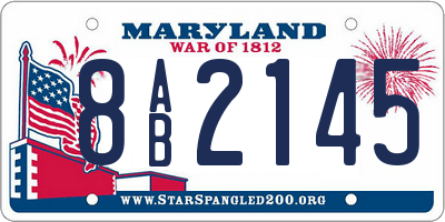 MD license plate 8AB2145