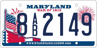 MD license plate 8AB2149