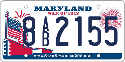 MD license plate 8AB2155