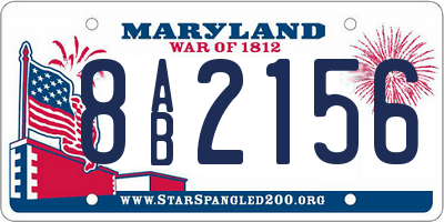 MD license plate 8AB2156