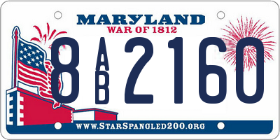 MD license plate 8AB2160