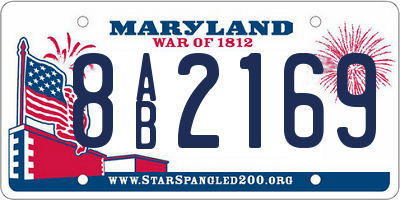 MD license plate 8AB2169