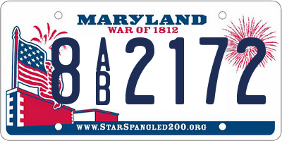 MD license plate 8AB2172