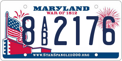 MD license plate 8AB2176