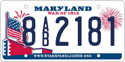 MD license plate 8AB2181
