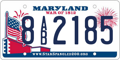 MD license plate 8AB2185
