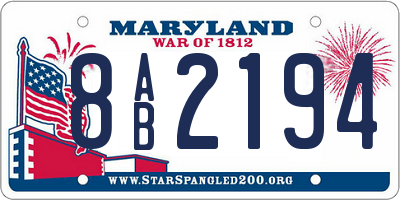 MD license plate 8AB2194