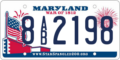 MD license plate 8AB2198