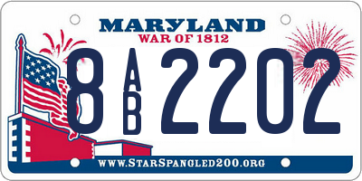 MD license plate 8AB2202