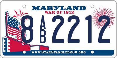 MD license plate 8AB2212