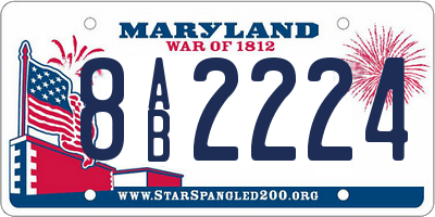 MD license plate 8AB2224