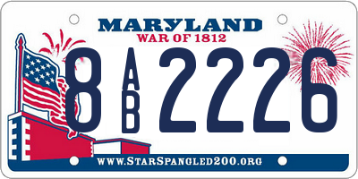 MD license plate 8AB2226