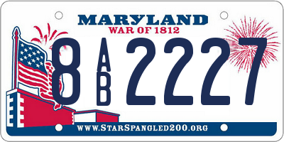MD license plate 8AB2227