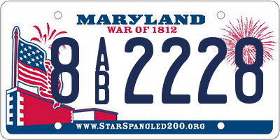 MD license plate 8AB2228