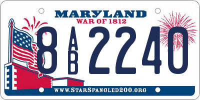 MD license plate 8AB2240