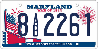 MD license plate 8AB2261