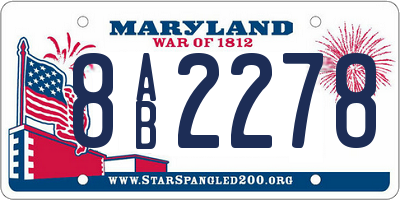 MD license plate 8AB2278