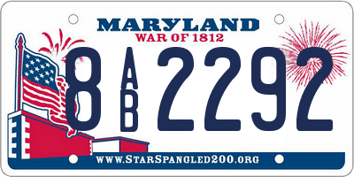 MD license plate 8AB2292