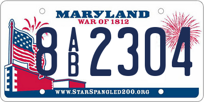 MD license plate 8AB2304