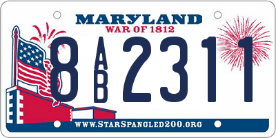 MD license plate 8AB2311