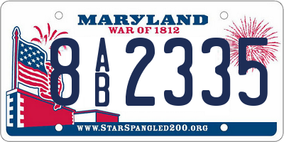 MD license plate 8AB2335
