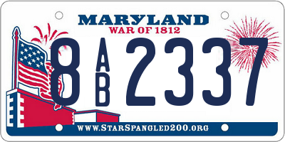 MD license plate 8AB2337