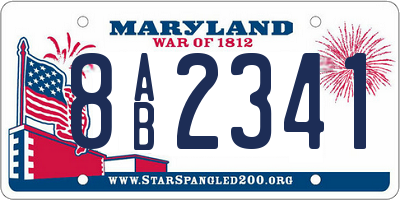 MD license plate 8AB2341