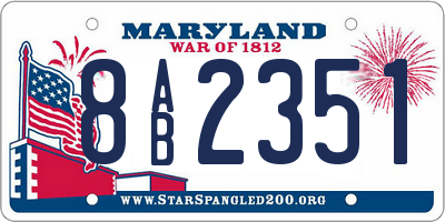 MD license plate 8AB2351