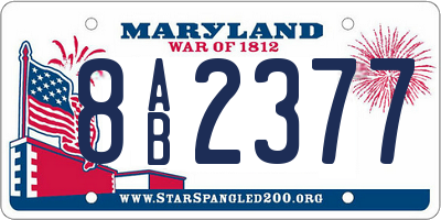 MD license plate 8AB2377