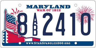 MD license plate 8AB2410