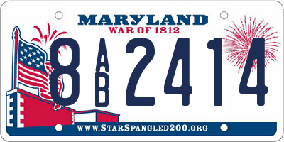 MD license plate 8AB2414