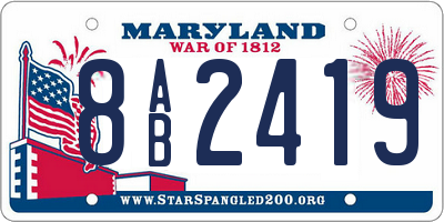 MD license plate 8AB2419