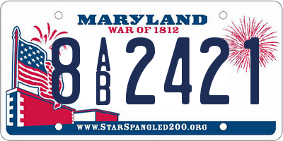 MD license plate 8AB2421