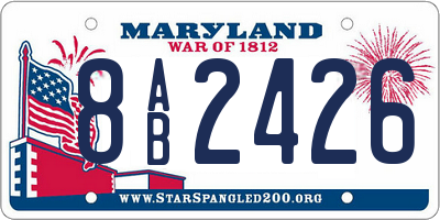 MD license plate 8AB2426