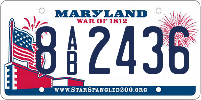 MD license plate 8AB2436