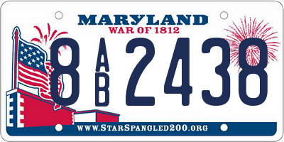 MD license plate 8AB2438