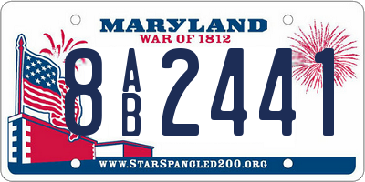 MD license plate 8AB2441