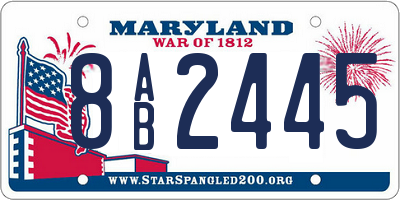 MD license plate 8AB2445
