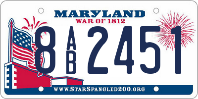 MD license plate 8AB2451