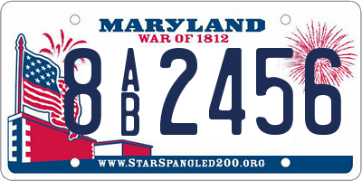 MD license plate 8AB2456