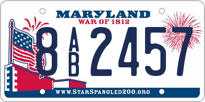 MD license plate 8AB2457
