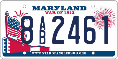 MD license plate 8AB2461
